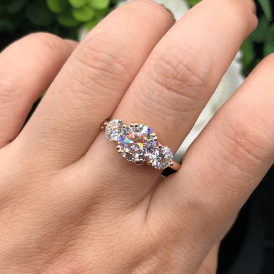 Bague 3 Pierres Serment de Thémis - Diamant Moissanite 1 Carat 💎
