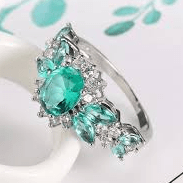 Bague Cocktail Pétale Turquoise - Vert D'Éclat💎