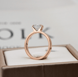 Bague Solitaire Cléo en OR Rose & Argent 925 - Diamant Moissanite 1 Carat 💎