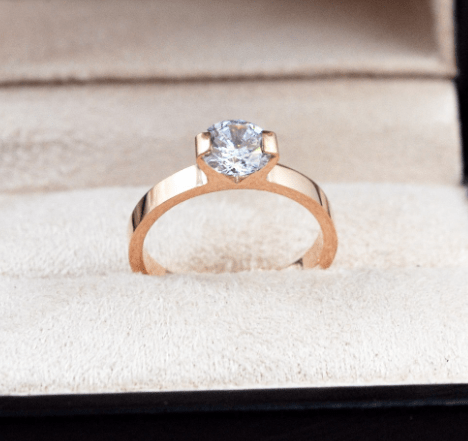 Bague Solitaire Cléo en OR Rose & Argent 925 - Diamant Moissanite 1 Carat 💎