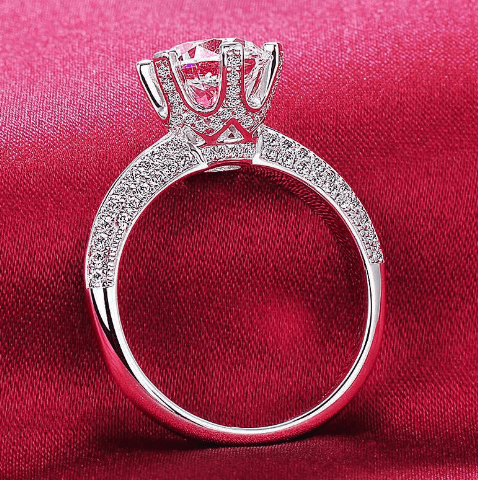 Bague Solitaire Calypso en Argent Sterling 925 - Diamant Moissanite 1 Carat 💎