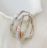 Boucles d'oreilles Créoles à Strass - Plaqué Or 18 Carats Loriele™ ✨