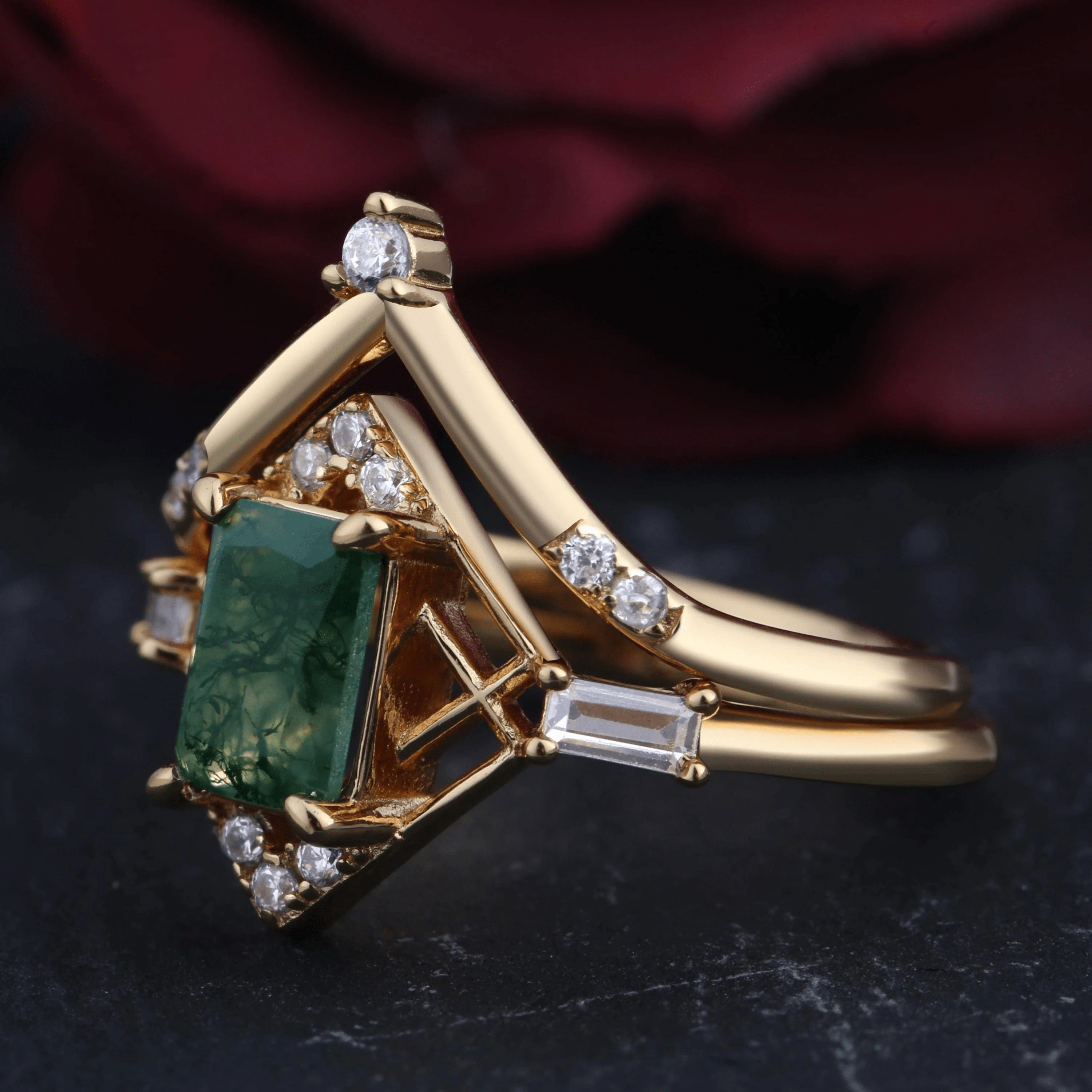 Bague Reliquaire d’Éloïse Plaqué Or 18ct - Malachite naturelle ❇️