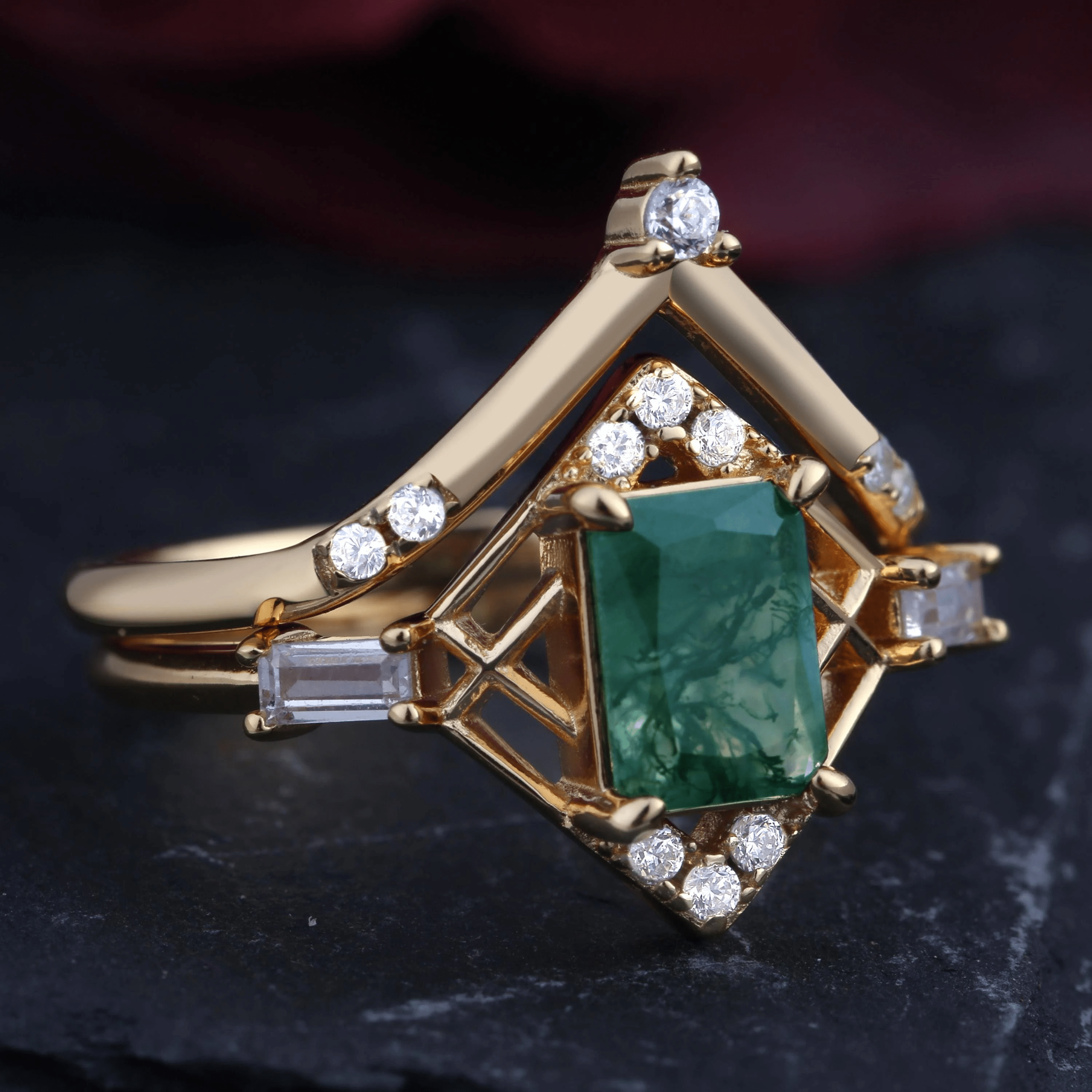 Bague Reliquaire d’Éloïse Plaqué Or 18ct - Malachite naturelle ❇️