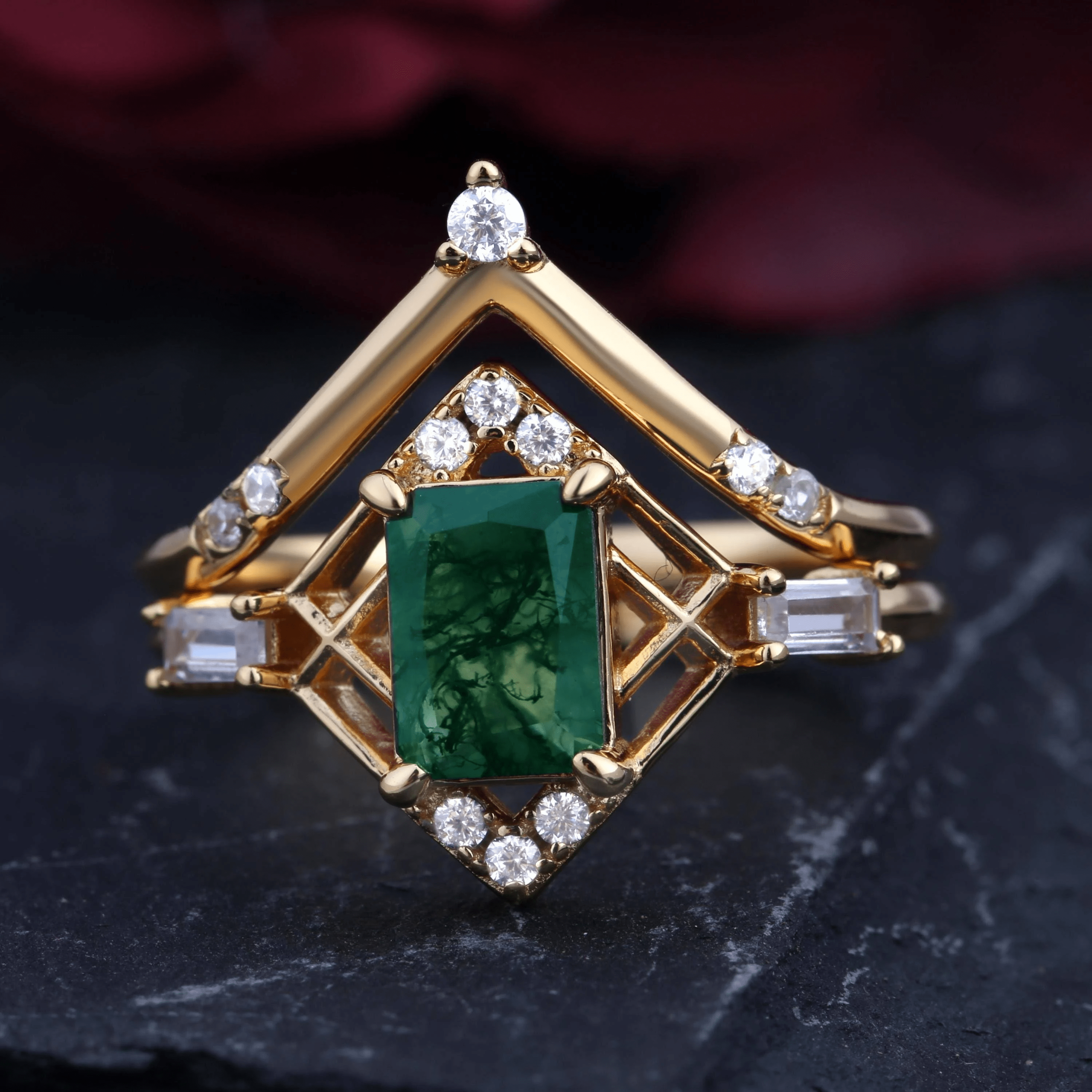 Bague Reliquaire d’Éloïse Plaqué Or 18ct - Malachite naturelle ❇️