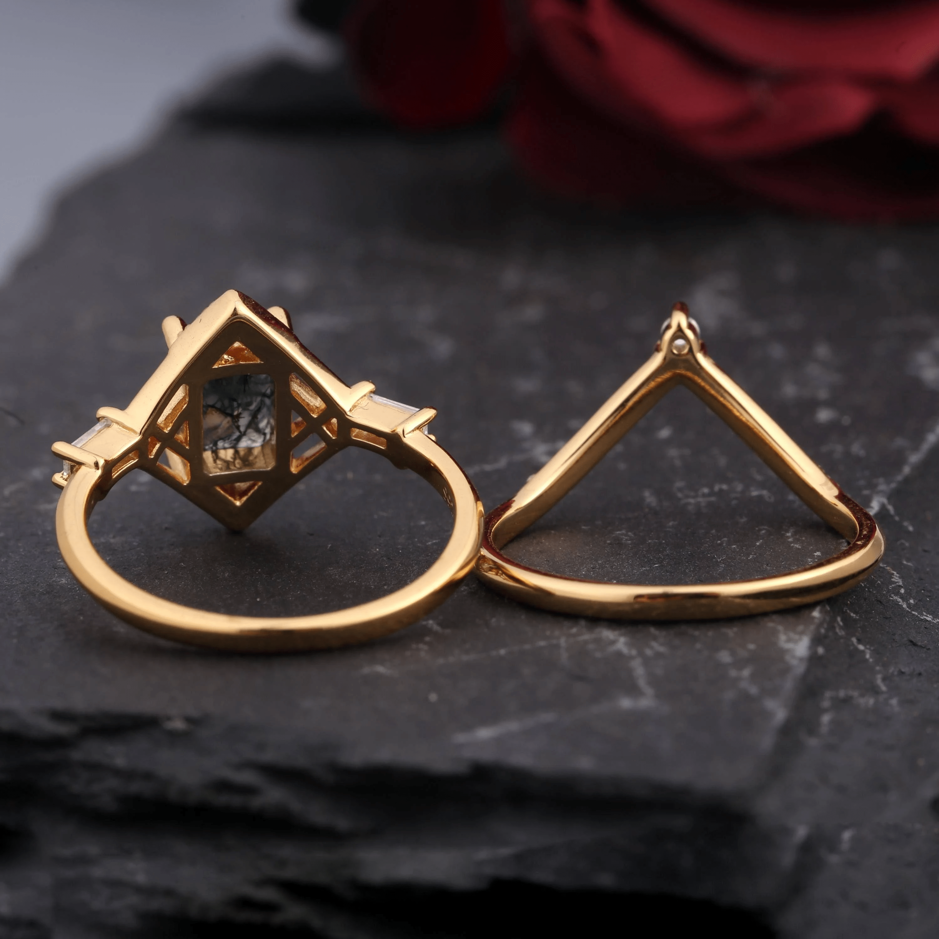 Bague Reliquaire d’Éloïse Plaqué Or 18ct - Malachite naturelle ❇️