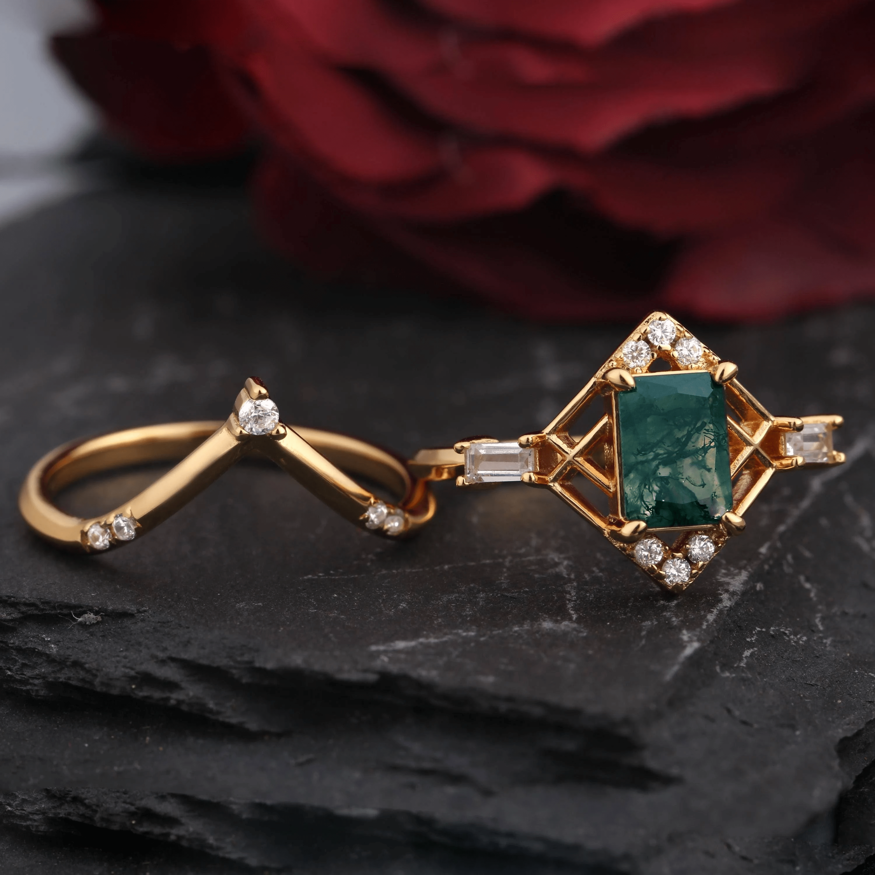 Bague Reliquaire d’Éloïse Plaqué Or 18ct - Malachite naturelle ❇️