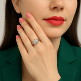 Bague solitaire Athéna Plaqué Or & Argent 925- Diamant Moissanite 1 Carat 💎