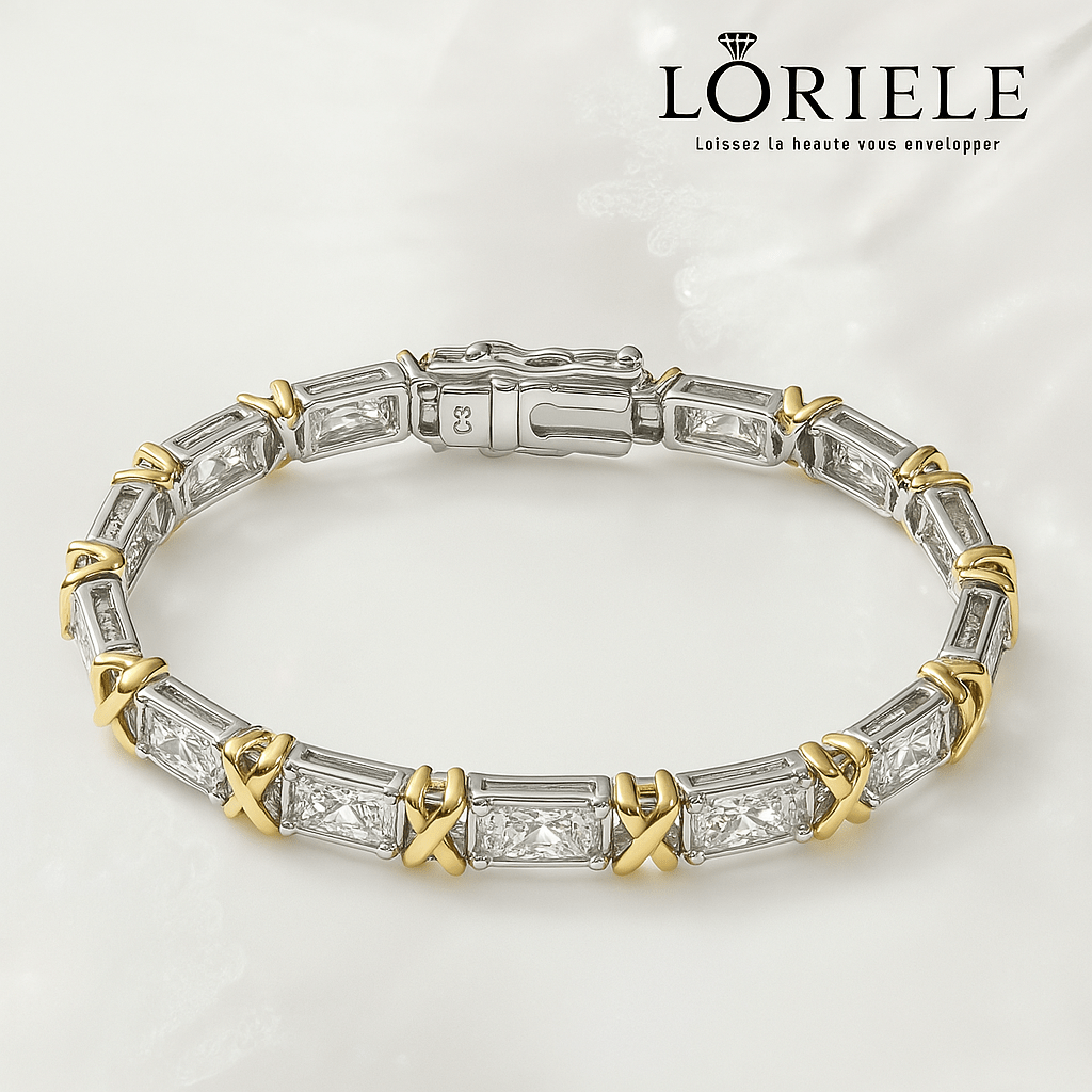 Bracelet Cross d'éternité En Argent Sterling 925 - Diamant Moissanite 1 Carat 💎