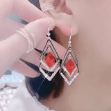 Boucles d'oreilles saphir en losange💃 la tendance du moment✨