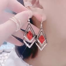 Boucles d'oreilles saphir en losange💃 la tendance du moment✨