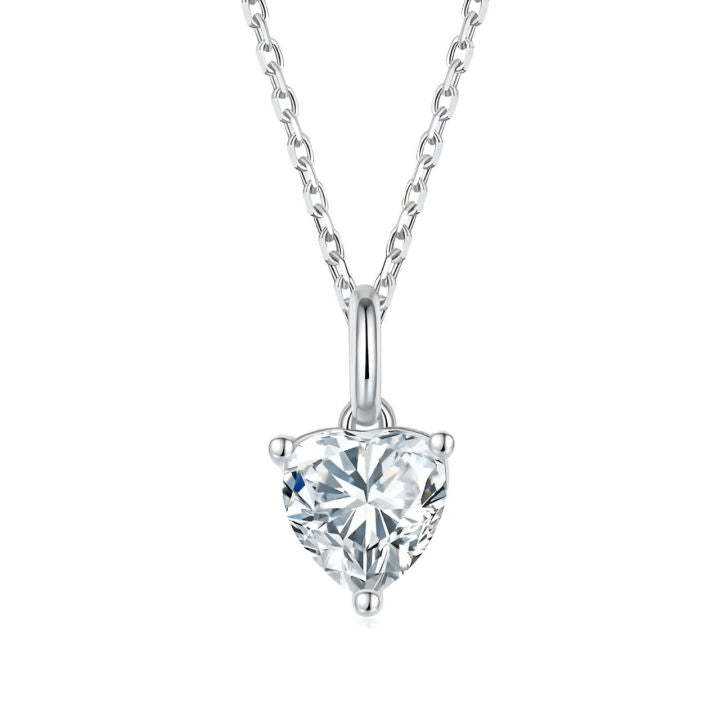 Collier Cœur Radieux en Argent Sterling 925 - Diamant Moissanite 1 Carat 💎