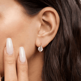 Boucles d'oreilles Créoles à Solitaire- Diamant Moissanite💎