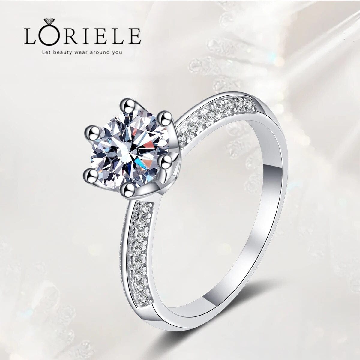 Bague Solitaire pavé Freyja Calypso en Argent Sterling 925 - Diamant Moissanite 1 Carat💎