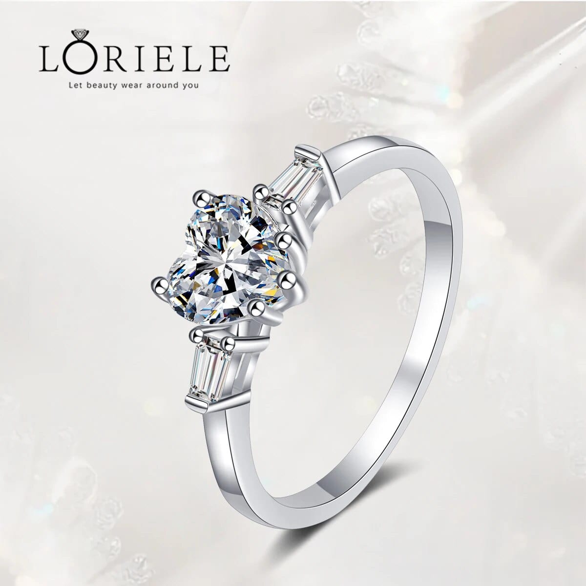 Bague Solitaire Cœur Éclat d'Argent Sterling 925 - Oxyde De Zirconium 💎