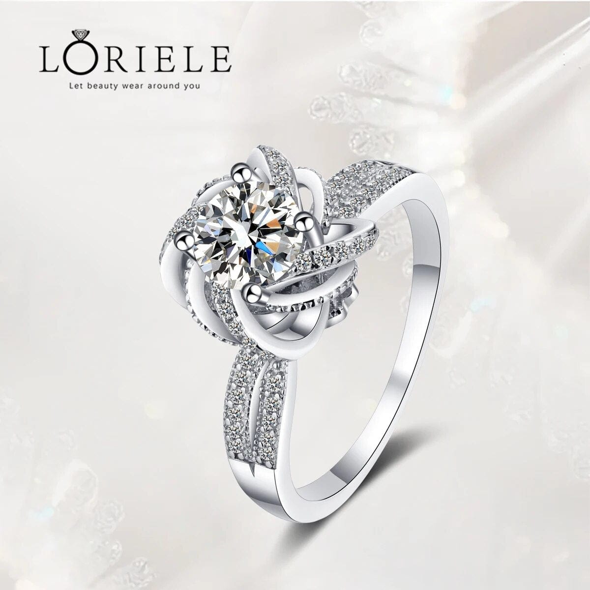 Bague Solitaire pavé Elysia en Argent Sterling 925 - Diamant Moissanite 1 Carat💎