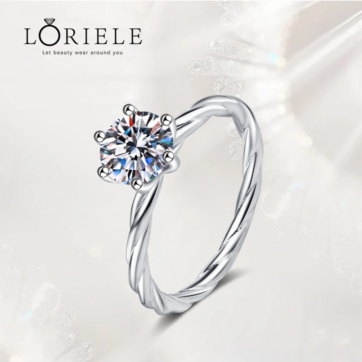 Bague Solitaire twist Astral en Argent Sterling 925 - Oxyde De Zirconium 💎
