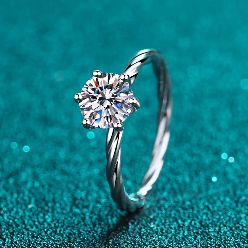Bague Solitaire twist Astral en Argent Sterling 925 - Oxyde De Zirconium 💎