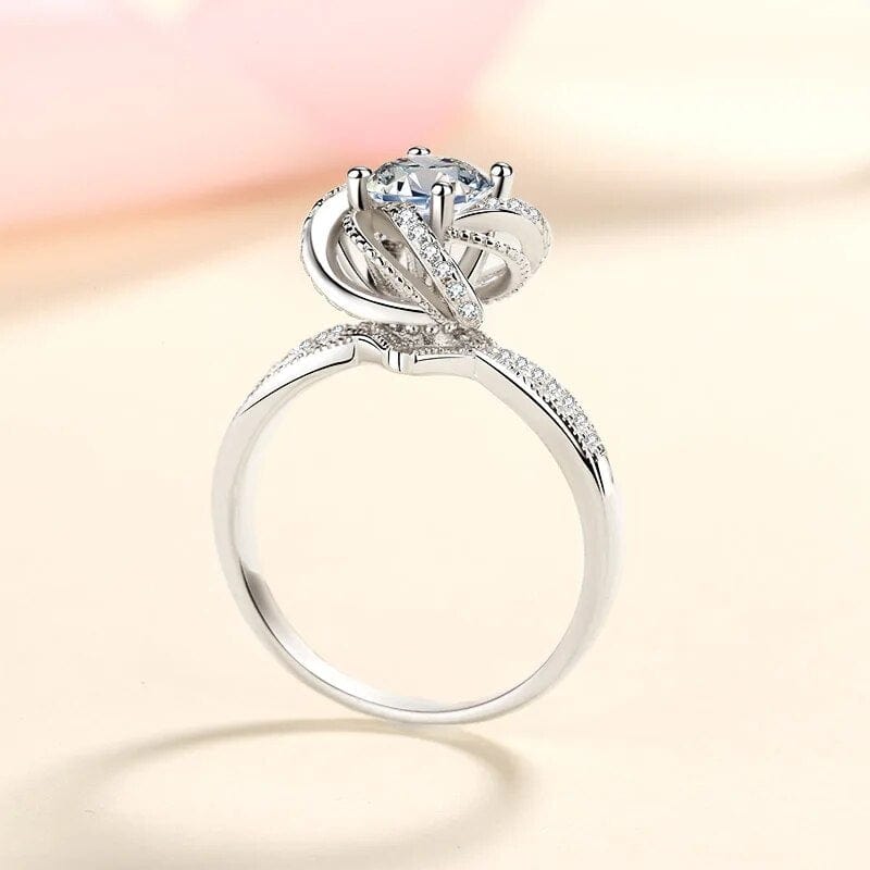 Bague Solitaire pavé Elysia en Argent Sterling 925 - Diamant Moissanite 1 Carat💎