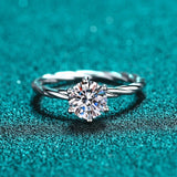 Bague Solitaire twist Astral en Argent Sterling 925 - Oxyde De Zirconium 💎