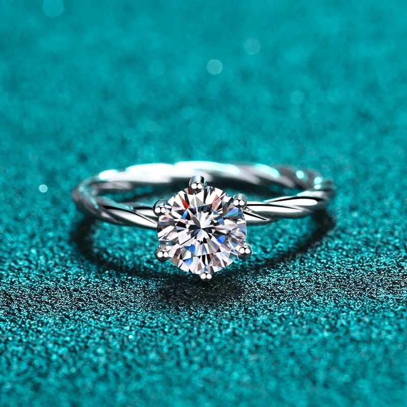 Bague Solitaire twist Astral en Argent Sterling 925 - Oxyde De Zirconium 💎