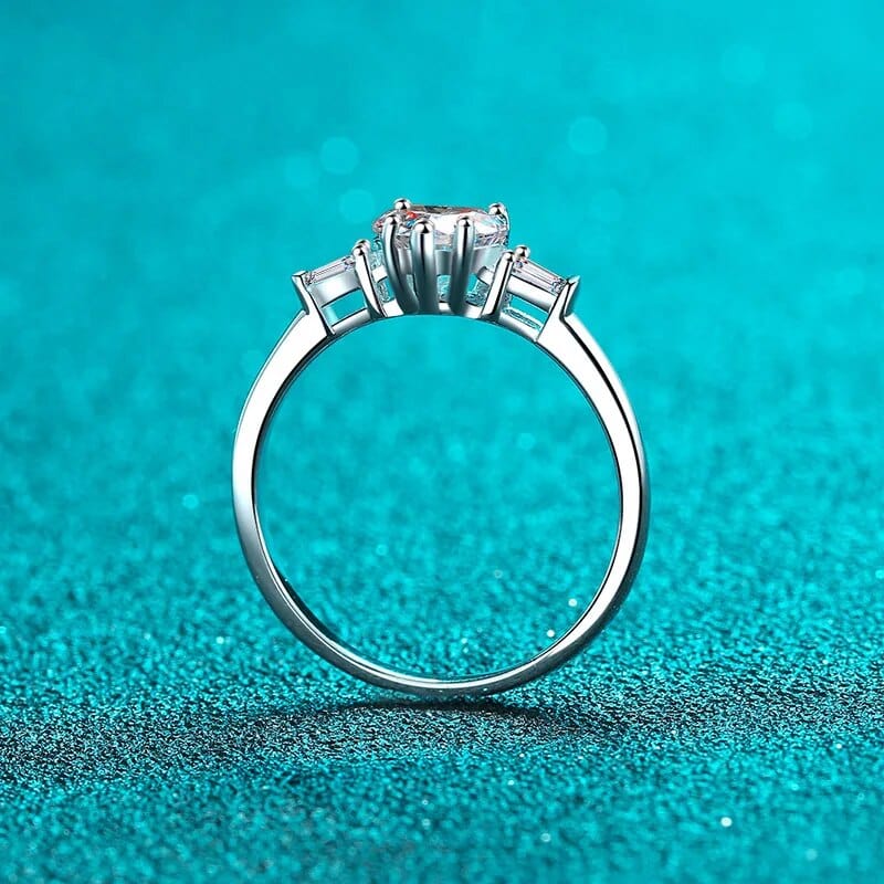 Bague Solitaire Cœur Éclat d'Argent Sterling 925 - Oxyde De Zirconium 💎