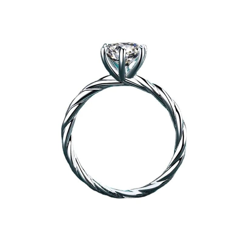 Bague Solitaire twist Astral en Argent Sterling 925 - Oxyde De Zirconium 💎