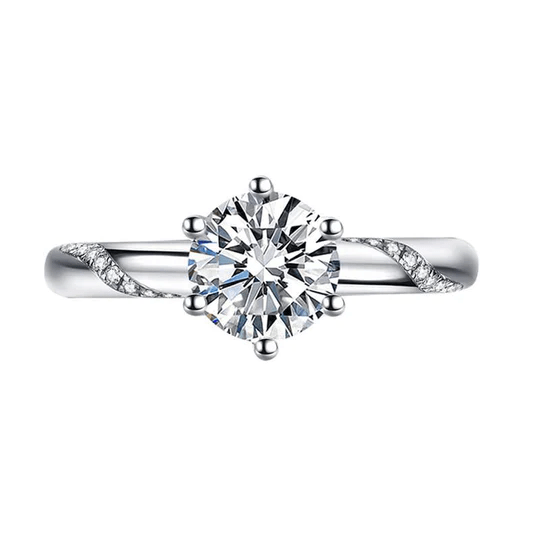 Bague Solitaire Lucia En Argent Sterling 925 - Diamant Moissanite 1 Carat💎