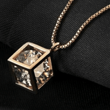 Collier Tesseract Or Rose 18ct - Diamant Moissanite 1 Carats💎Loriele™