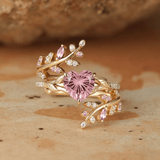 Bague Nymphes Cœur Rosée - Moissanite Agate 💎🌿