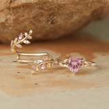 Bague Nymphes Cœur Rosée - Moissanite Agate 💎🌿