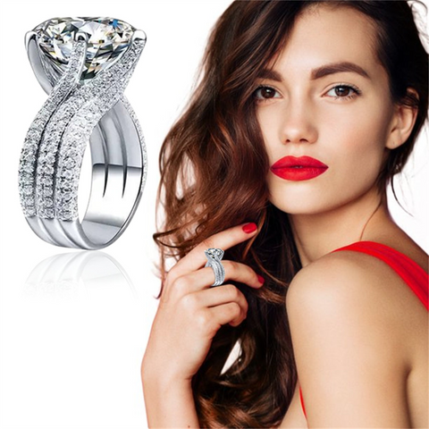 Bague Solitaire pavé Luxe Silverique Argent Sterling 925 - Diamant Moissanite 1 Carat 💎