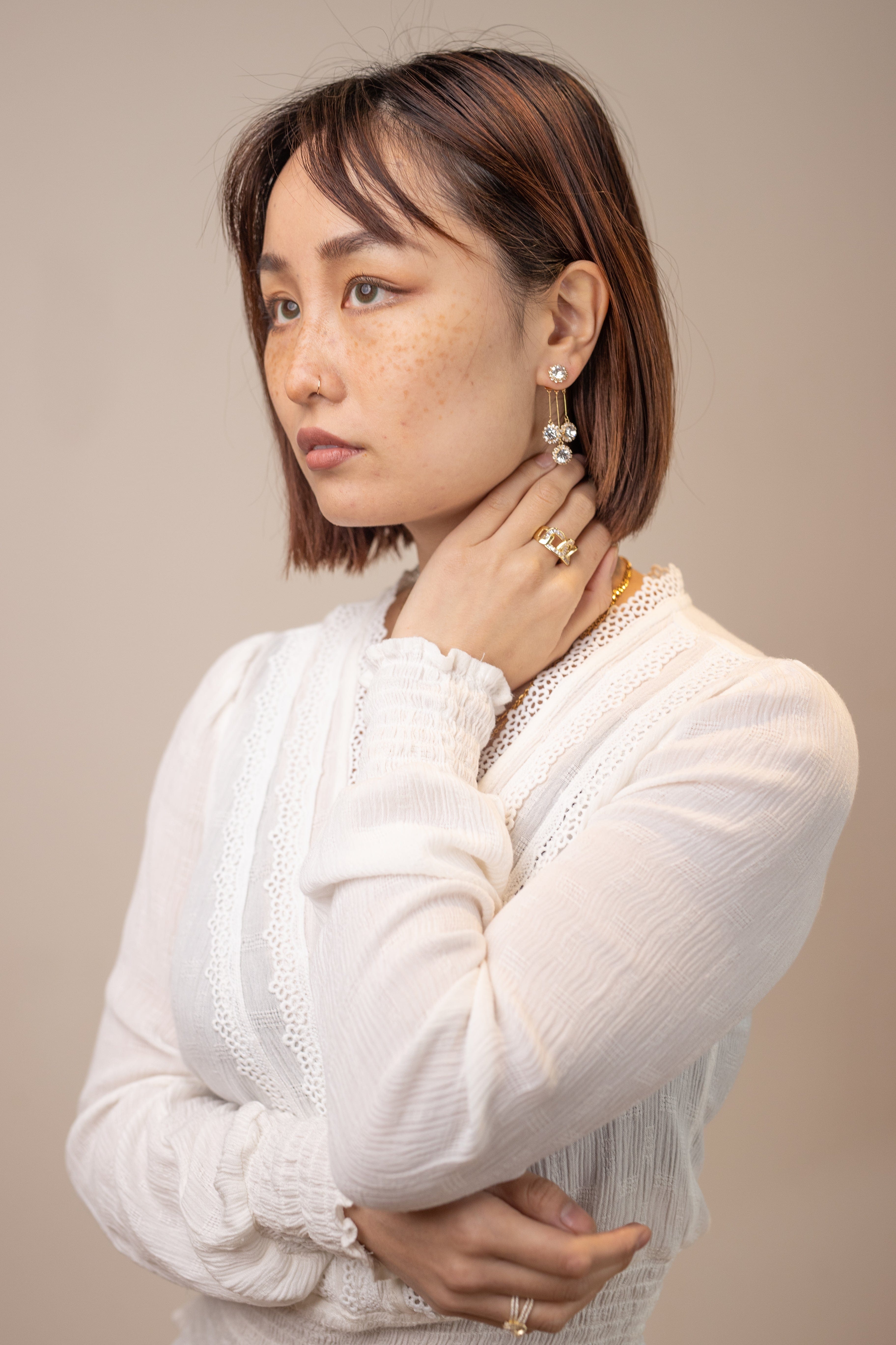 Boucles d'oreilles pétales rondes