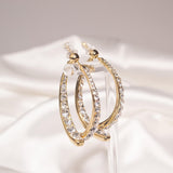 Boucles d'oreilles Incurvées à Strass Plaqué Or - Diamant Moissanite 1 Carat 💎