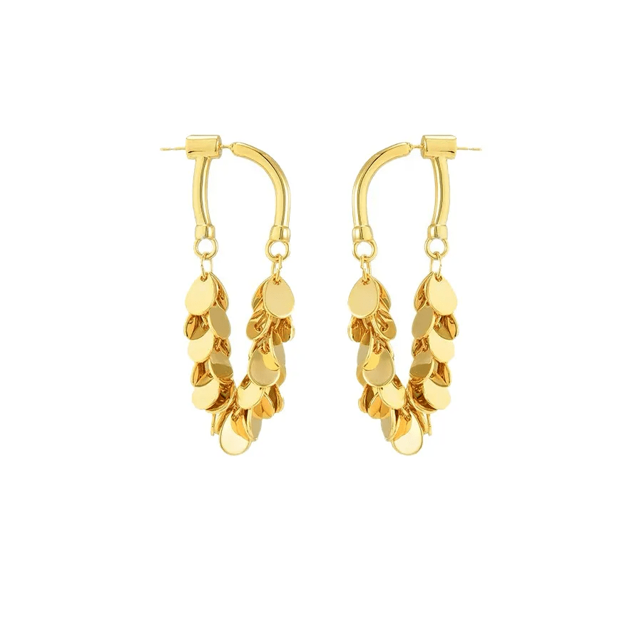 Boucles d'oreilles à pampilles à sequins Plaqué Or 18 Carats où Argent Sterling 925