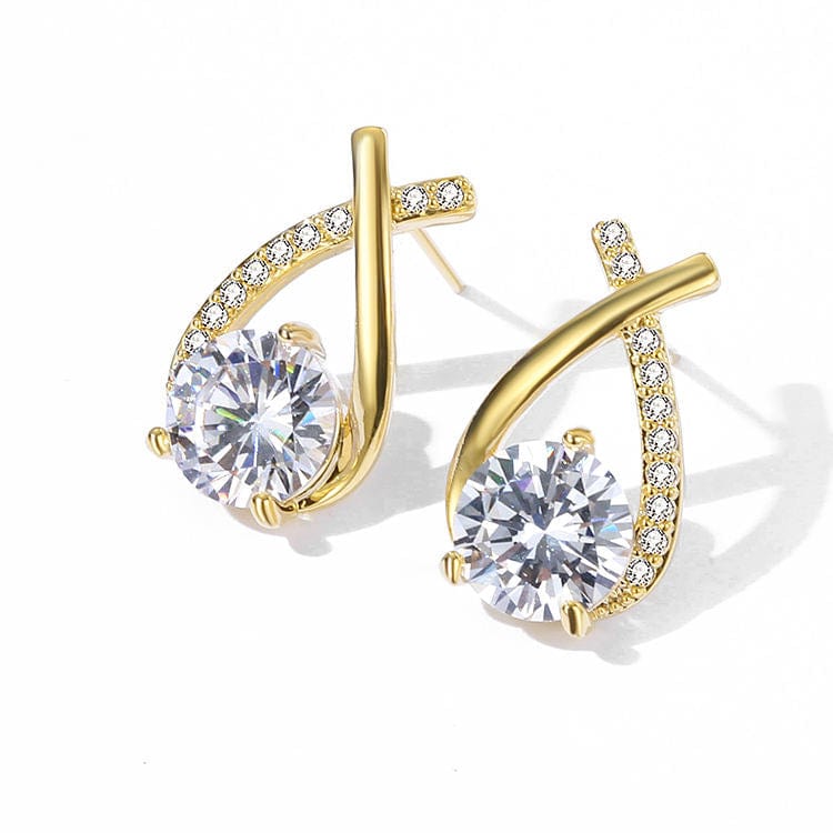 Boucles d'oreilles queue de sirène Plaqué or - Diamant Moissanite 1 Carat 💎