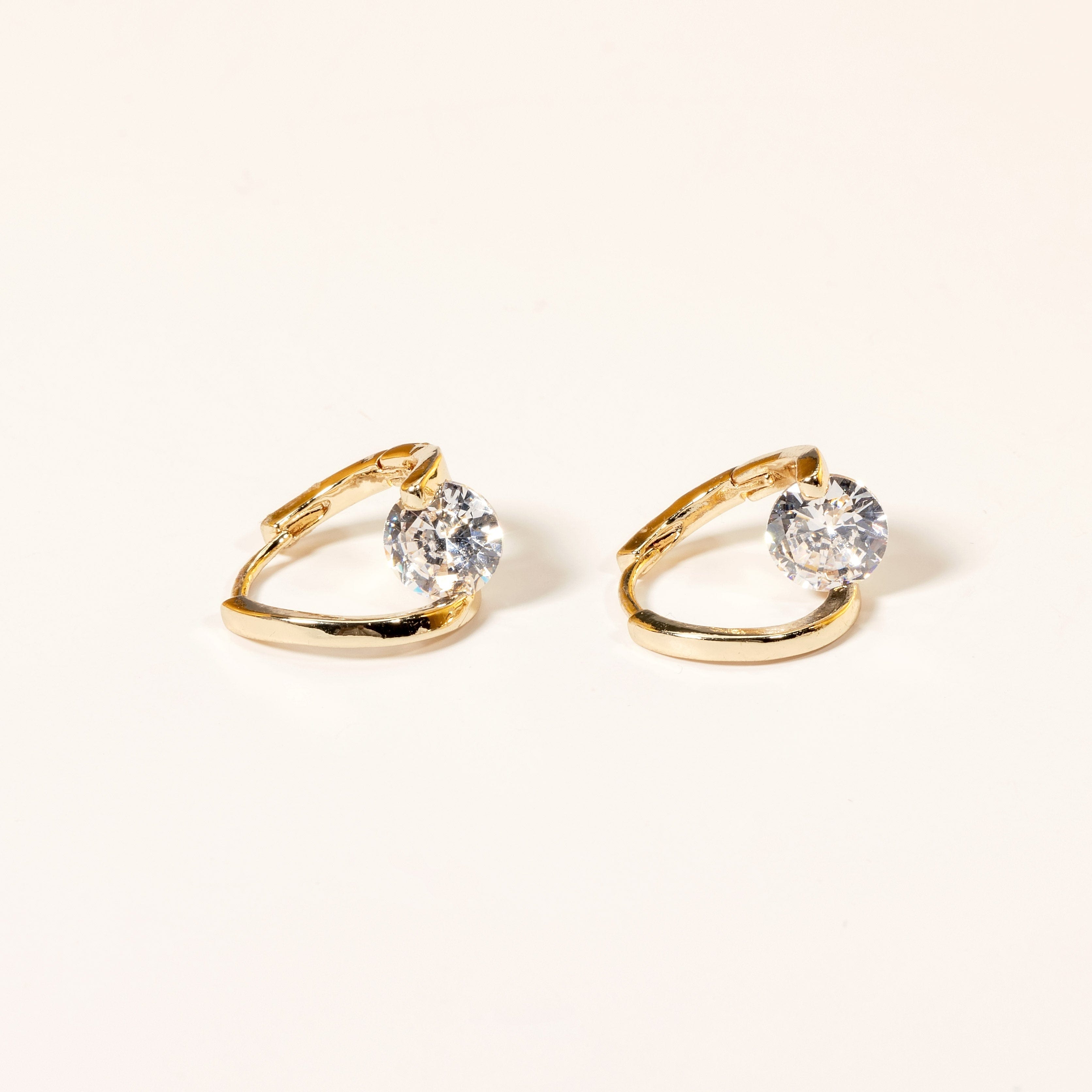 Boucles d'oreilles Chic Xmiral plaqué Or 18 Carats - Diamant 1 Carat 💎