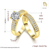 Ensembles de bagues pavé Vénus Callista en Plaqué Or Jaune - Diamant Moissanite 1 Carat 💎