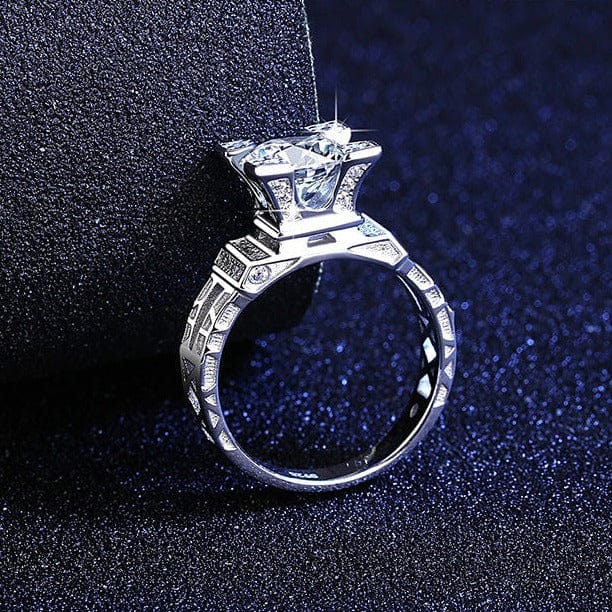 Bague Solitaire Dame de fer 🇫🇷 Argent Sterling 925 - Diamant Moissanite 1 Carat 💎