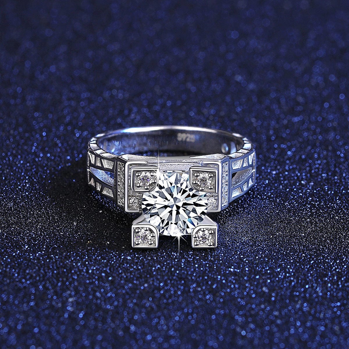 Bague Solitaire Dame de fer 🇫🇷 Argent Sterling 925 - Diamant Moissanite 1 Carat 💎