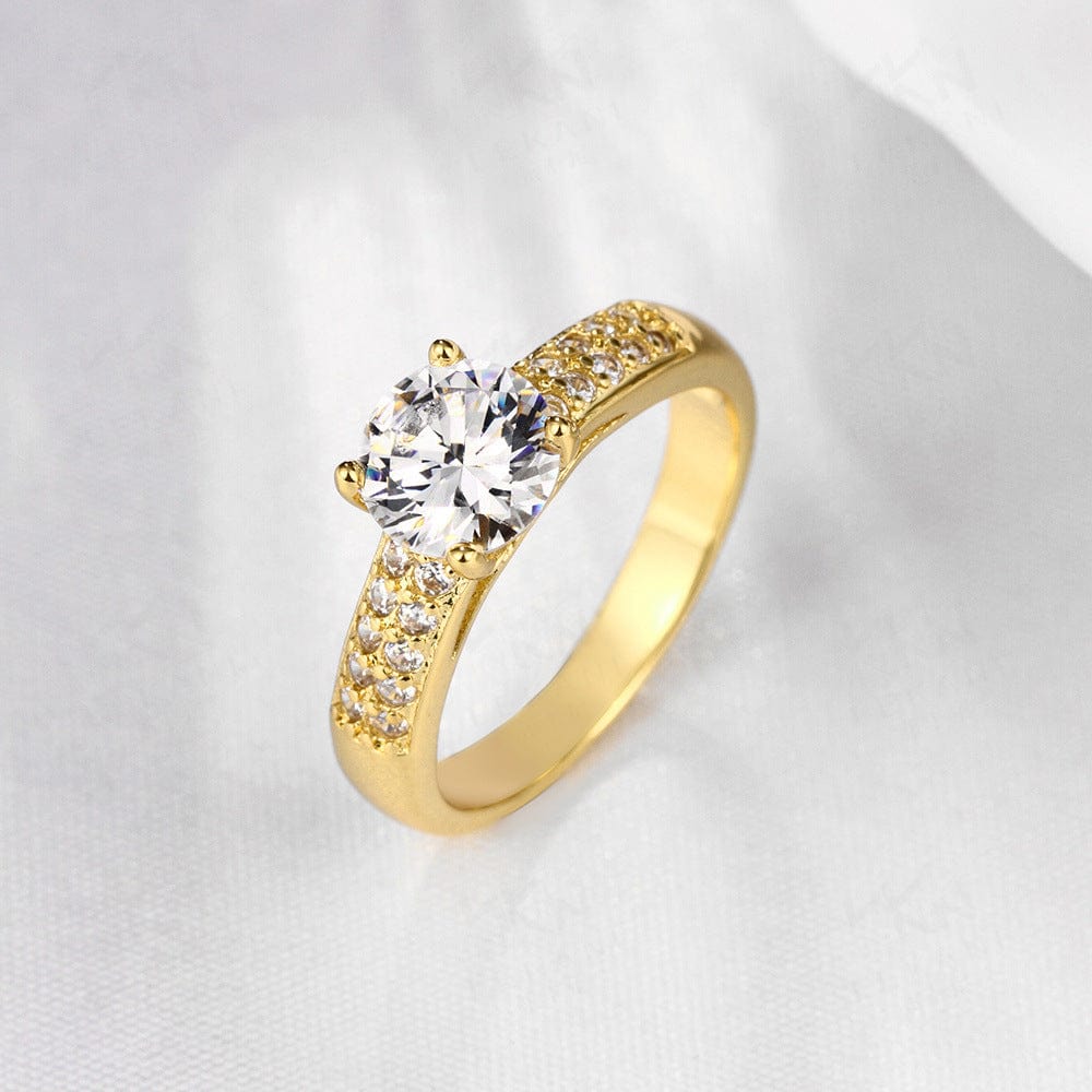 Ensembles de bagues pavé Vénus Callista en Plaqué Or Jaune - Diamant Moissanite 1 Carat 💎