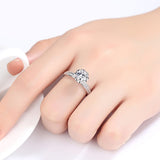 Bague Solitaire Fleur de Serment En Argent Sterling 925 - Diamant Moissanite 1 Carat 💎