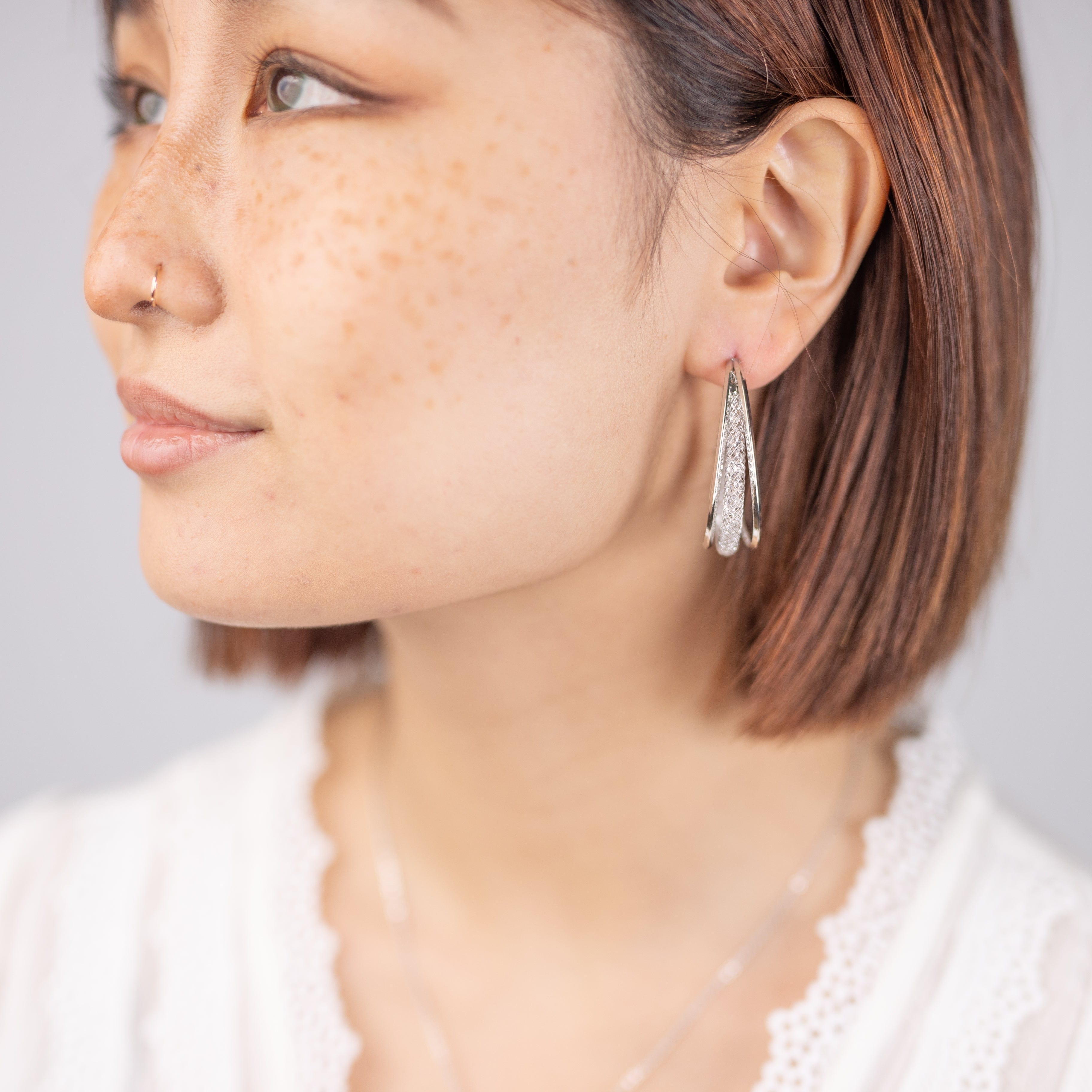 Boucles d'oreilles en maille tissée ✨ Plaqué Or 18 Carats