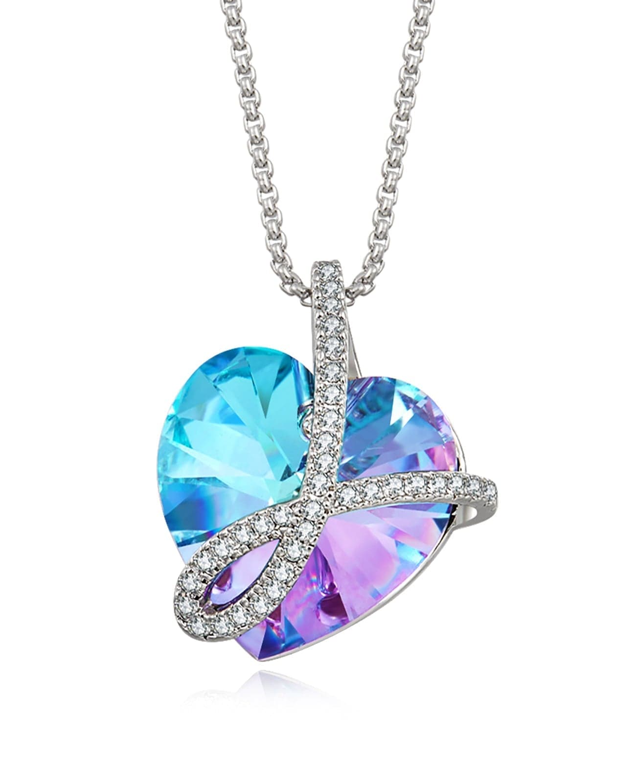 Collier cœur en cristal AZUR