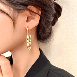 Boucles d'oreilles à pampilles à sequins Plaqué Or 18 Carats où Argent Sterling 925