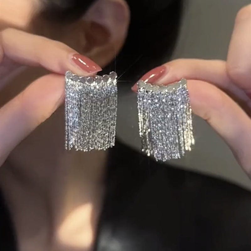 Boucles d'oreilles de luxe cascade et pompon - Plaqué Or 18 Carats✨