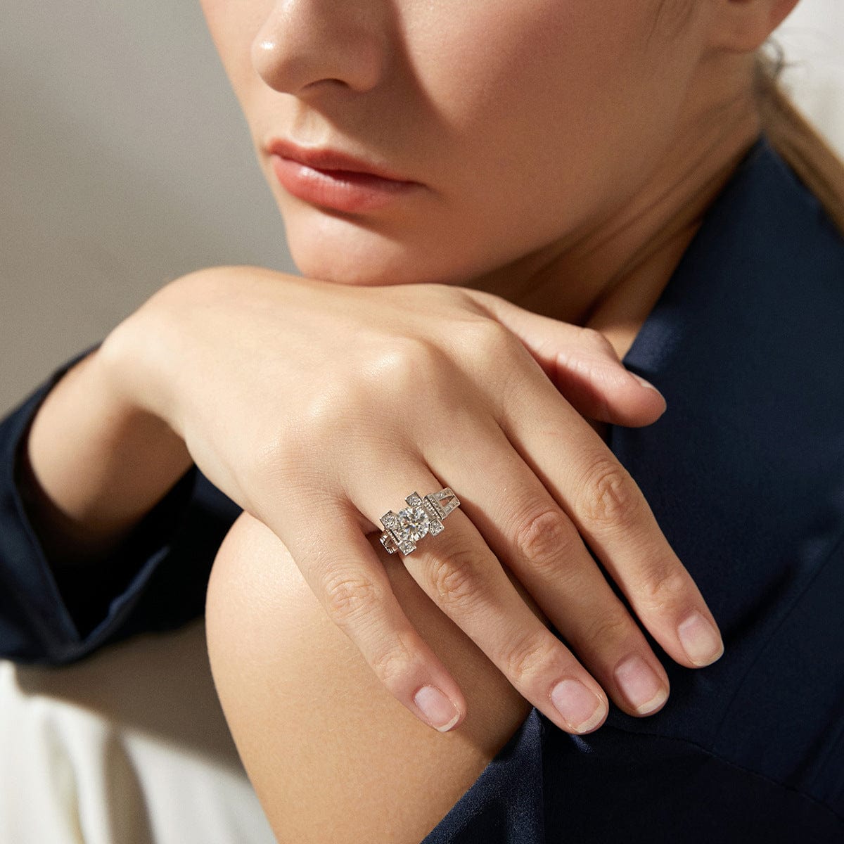 Bague Solitaire Dame de fer 🇫🇷 Argent Sterling 925 - Diamant Moissanite 1 Carat 💎