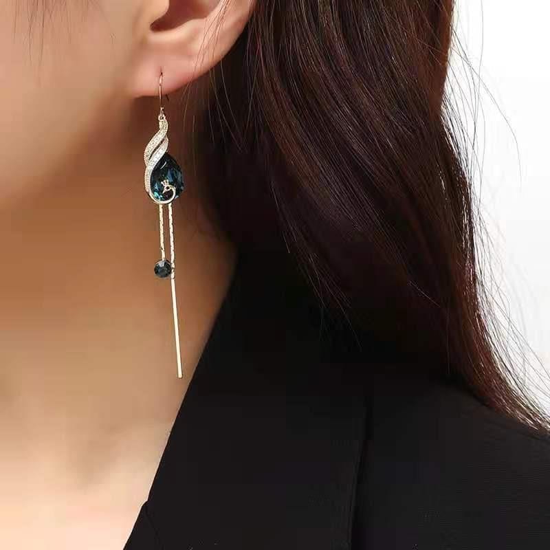 Boucles d'oreilles Paon en cristal d'Azure 🦚