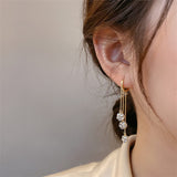 Boucles d'oreilles pendante à perles brillantes - Plaqué Or 18 Carats✨