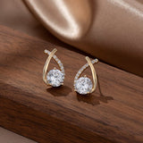 Boucles d'oreilles queue de sirène Plaqué or - Diamant Moissanite 1 Carat 💎